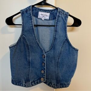 Blue Denim Button-Up Vest